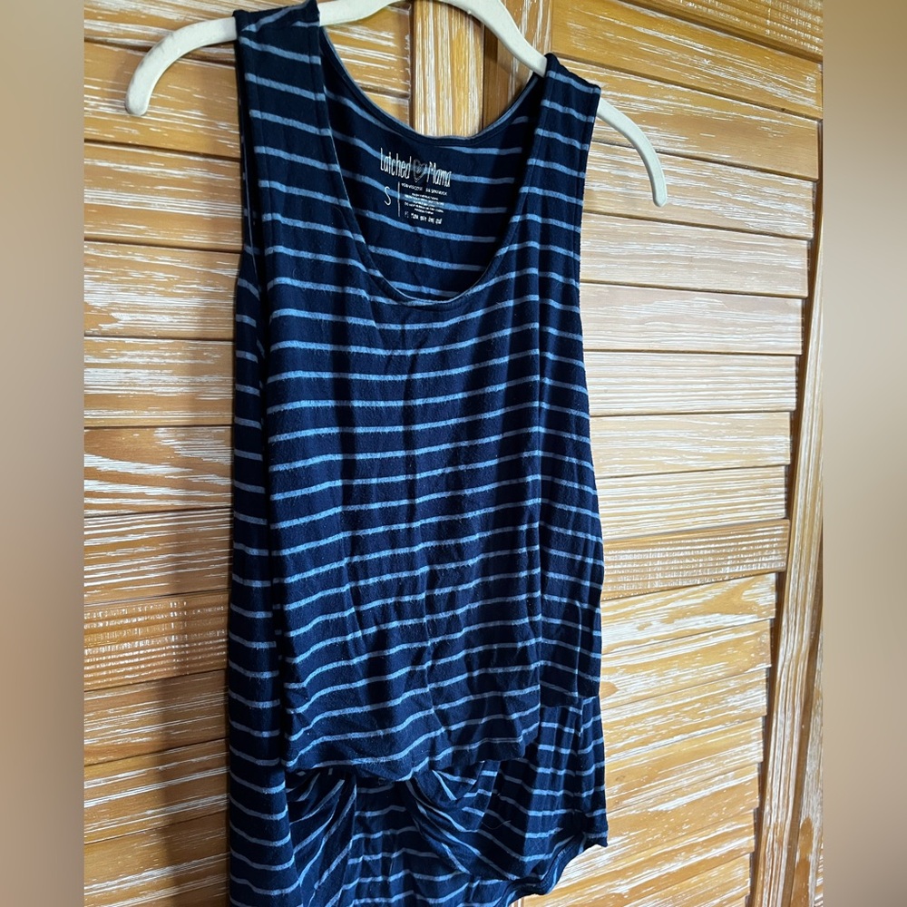 Latched Mama Striped Sleeveless nursing/maternity Top
